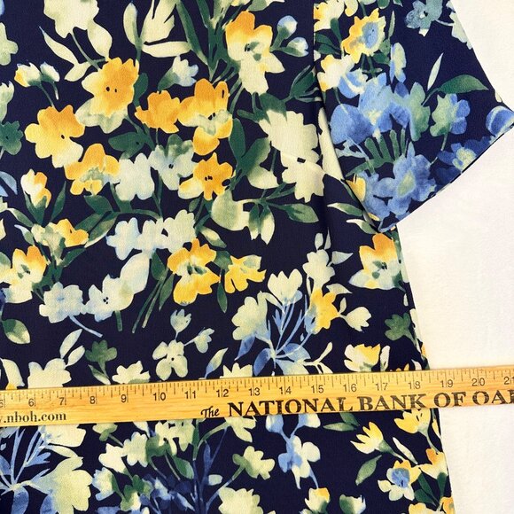 Slate & Willow Womens Blue Floral Throw Shift Dress S Short Feminine Fairycore - Picture 8 of 16